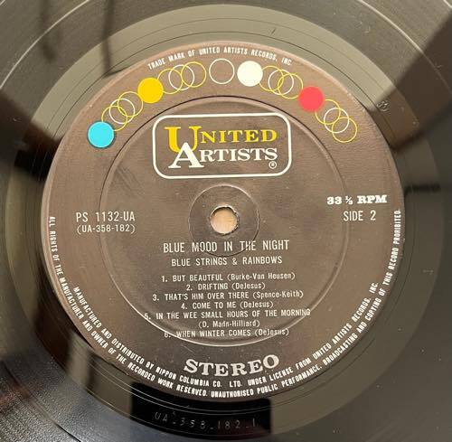 LP 帯付 日本盤 国内盤 ペラジャケ アルバム レコード Luchi DeJesus / Blue Strings & Rainbows 真夜中のブルー ムード PS-1132-UA _画像9