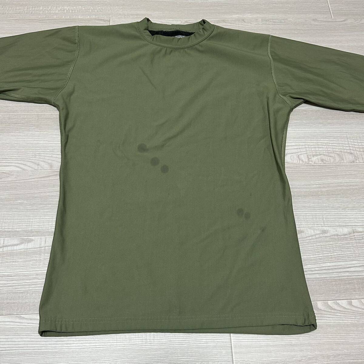 沖縄 米軍放出品 DRI DUKE USMC MARINE ミリタリー 半袖 Tシャツ オシャレ ファッション 古着 ビンテージ OD MEDIUM (管理番号EFG117)_画像2