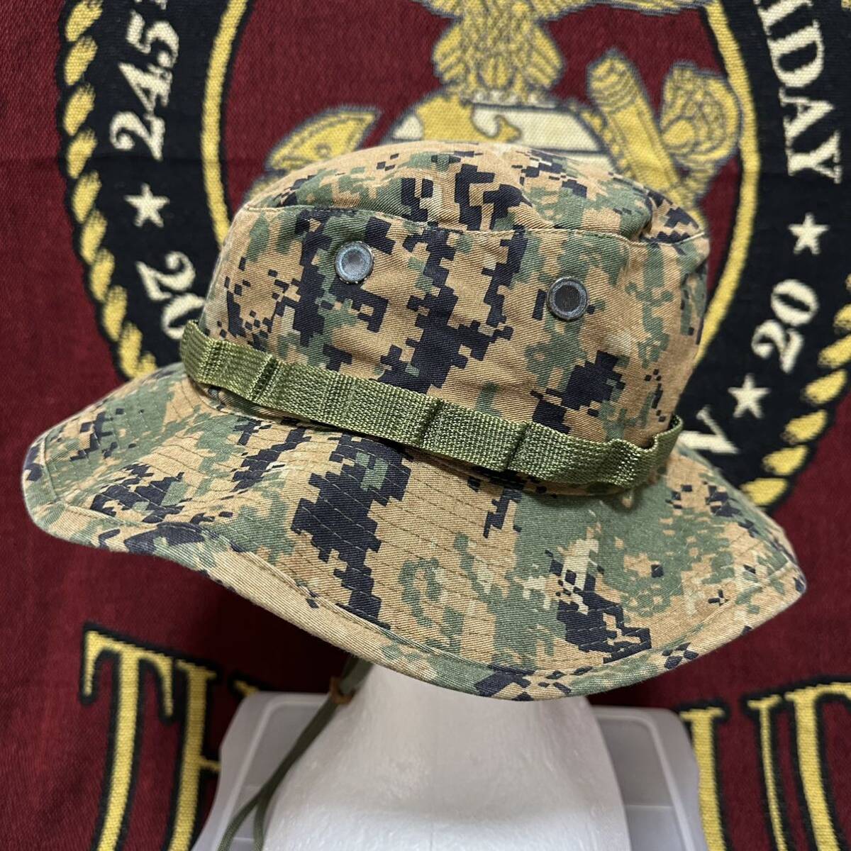 沖縄 海兵隊 米軍実物 USMC ウッドランドマーパット ブーニーハット キャンプ サバゲーRECON/MARSOC MEDIUM (管理番号CCC55)_画像4