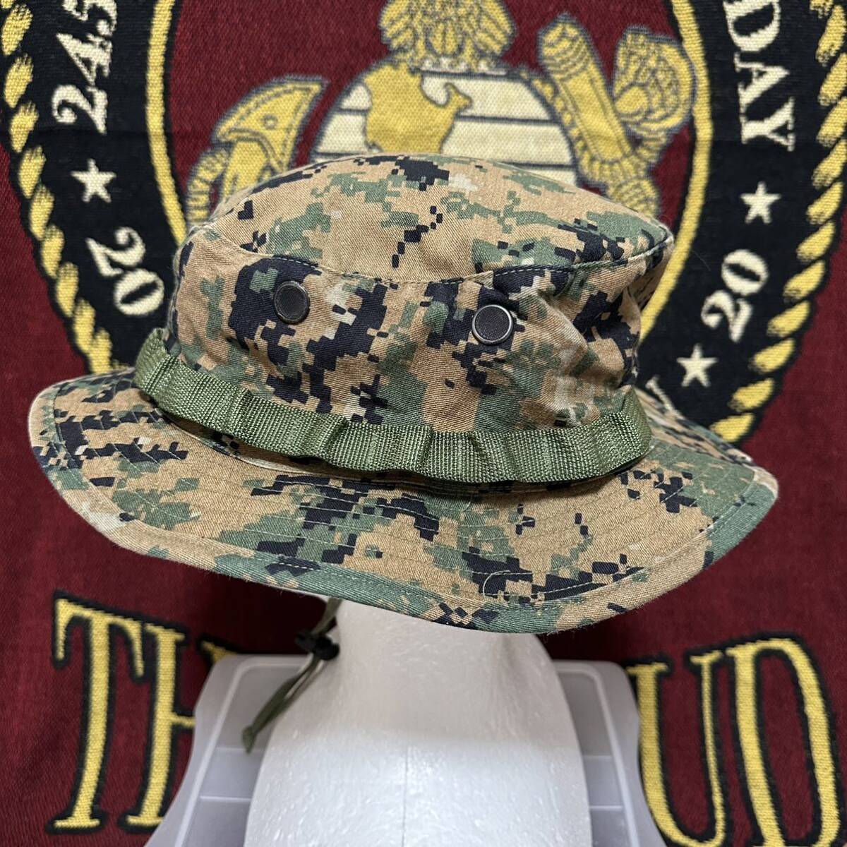 沖縄 海兵隊 米軍実物 USMC ウッドランドマーパット ブーニーハット キャンプ サバゲーRECON/MARSOC LARGE (管理番号CCC56)_画像3