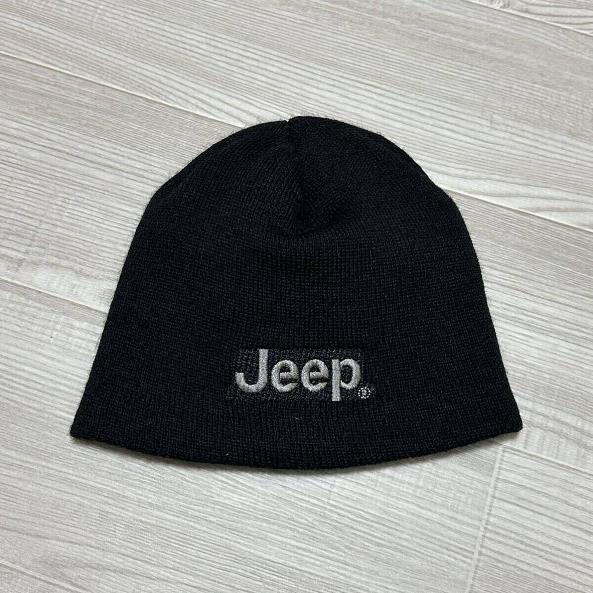 ☆人気商品☆ 沖縄 米軍放出品 JEEP CAP AMERICA BEANIE ニット帽 ビーニー オシャレ ファッション ブラック フリー サイズ (管理番号UV67)_画像5