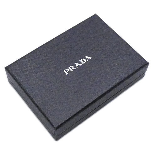  Prada key ring PRADAsafia-nox plating triangle Logo black x Gold lady's 1PP128 T-YJP06194