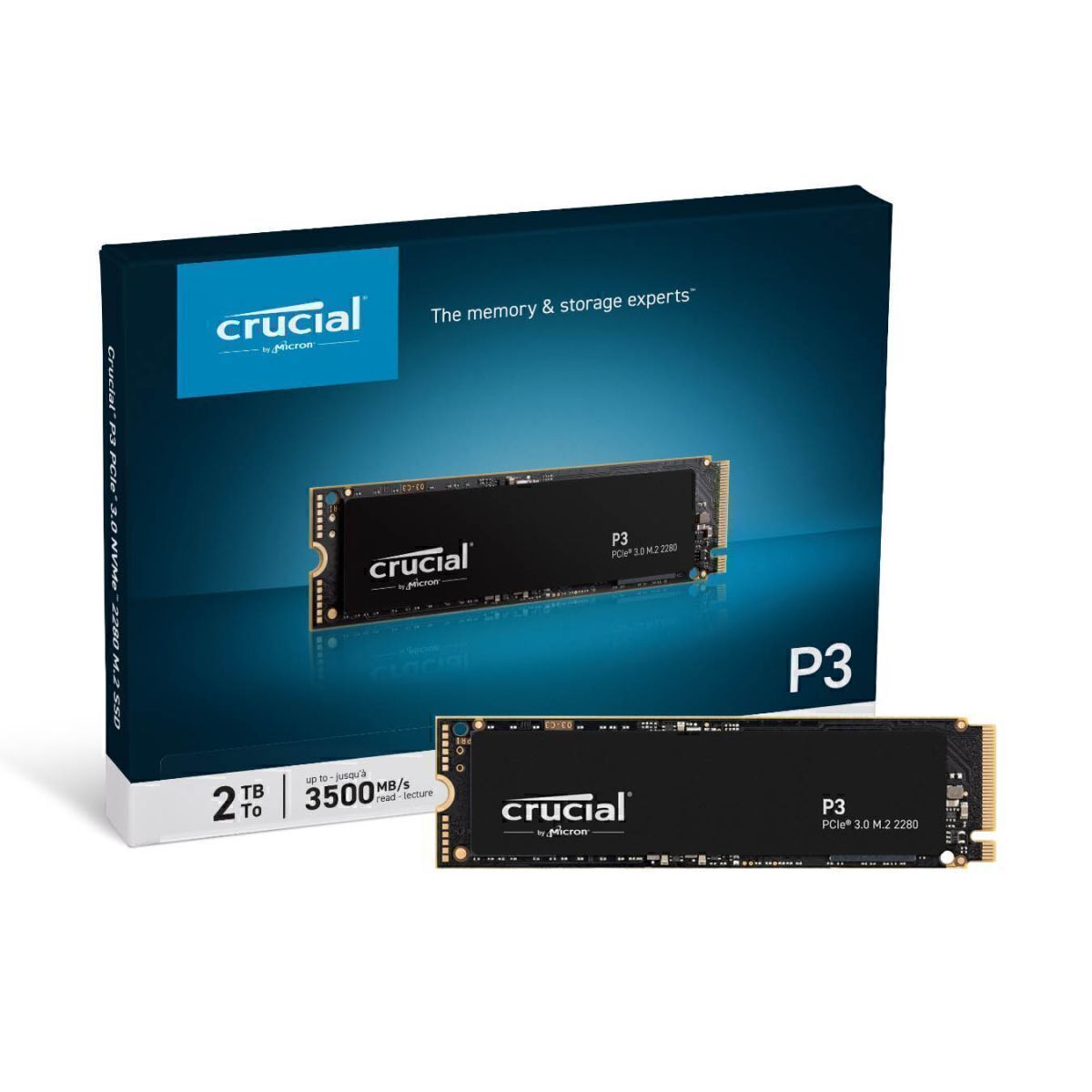 Crucial P3 NVMe 2TB M.2 2280 SSD 未使用品_参考です。