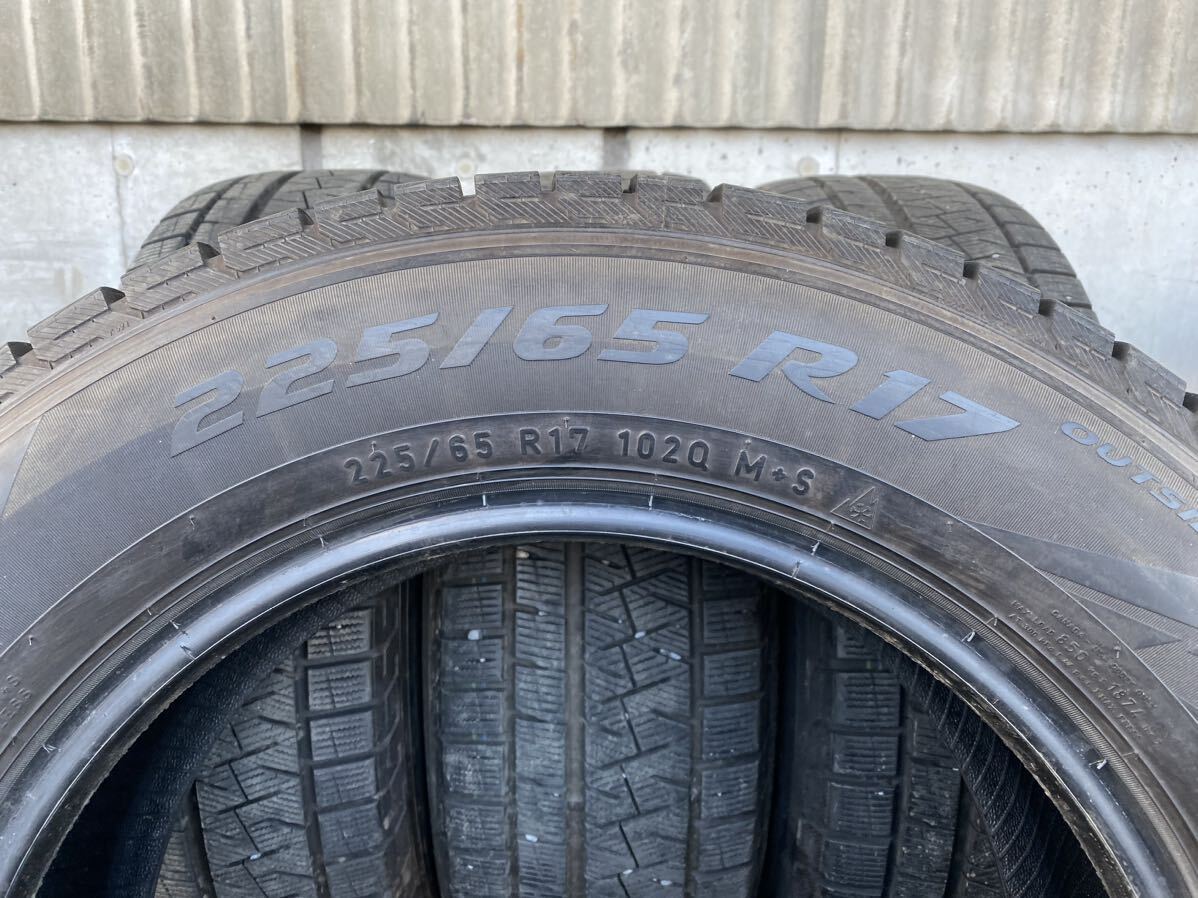 メ4391　送料無料☆深溝スタッドレス　PIRELLI ICE A SIMMETRICO PLUS　225/65R17 102Q　4本価格　2018年製_画像10