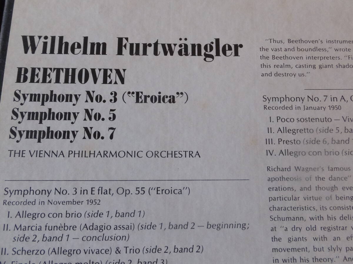 米セラフィム盤3枚組フルトヴェングラー・ウィーンフィルのベートーヴェン交響曲3・5・7番数多いフルヴェン録音の中で演奏録音共に最高の物の画像3