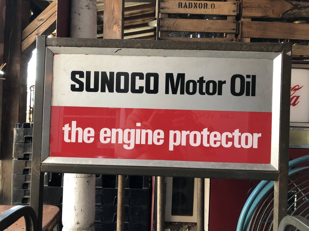 即決価格 高132cm SUNOCO Motor Oil ヴィンテージ 店舗什器 オリジナル アメリカ モーターオイル メタル ラック キャビネット 棚 ガレージ_画像9
