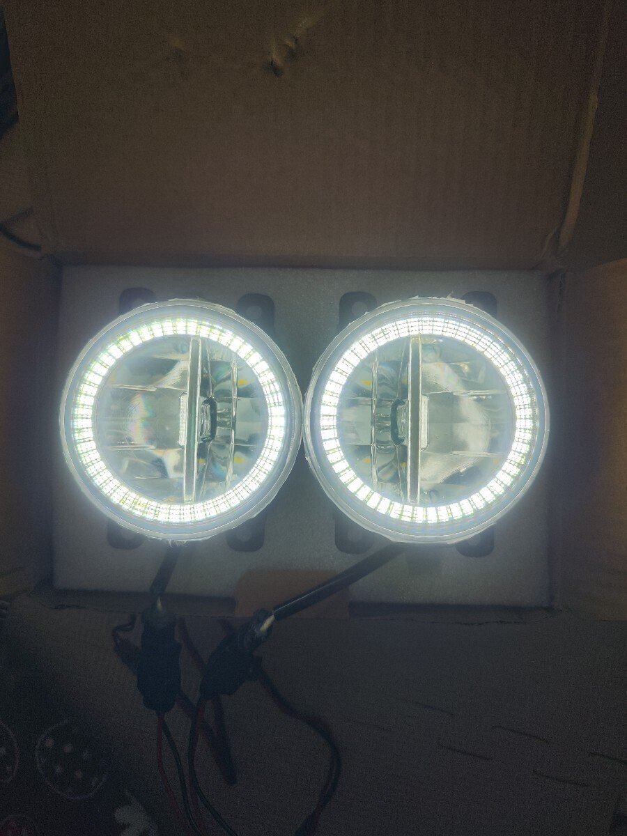 ジャンク スズキ フォグランプユニット LED内蔵 イカリング _画像3