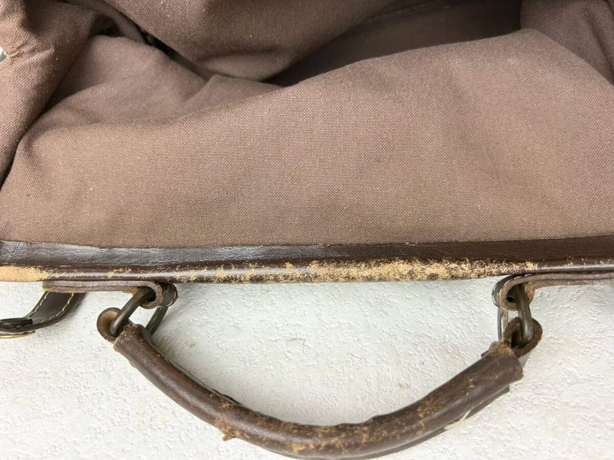 *. Flat type bulrush . bag Dulles bag original leather used *.