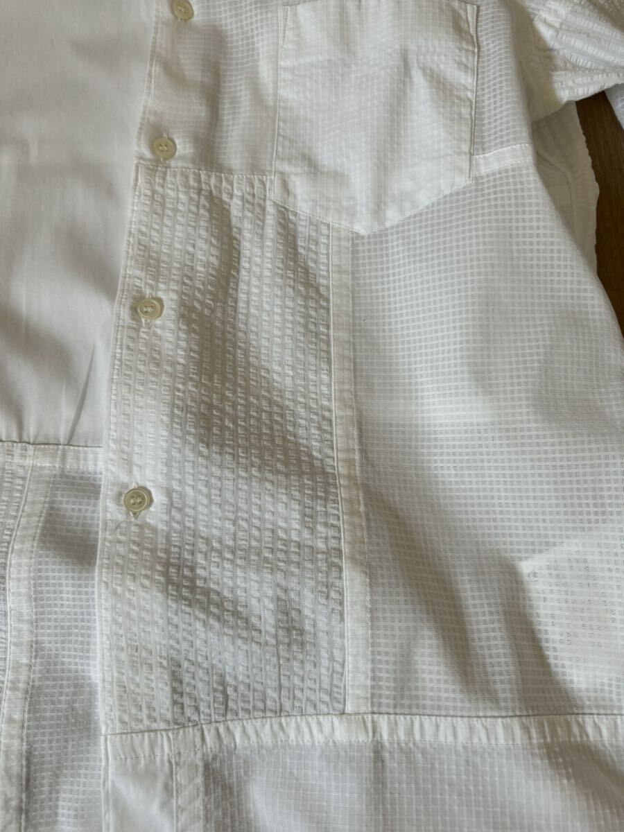 comme des garons shirt コムデギャルソン シャツ パッチワーク M 白 美品_画像4