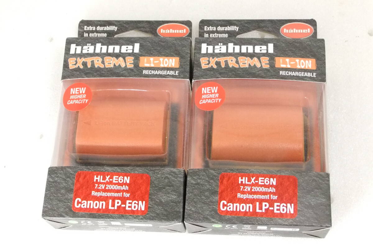 Canon LP-E6互換 バッテリーパック 2個 hahnel EXTREME LI-ION HLX-E6N 未使用未確認品③ ジャンク扱い E112_画像1