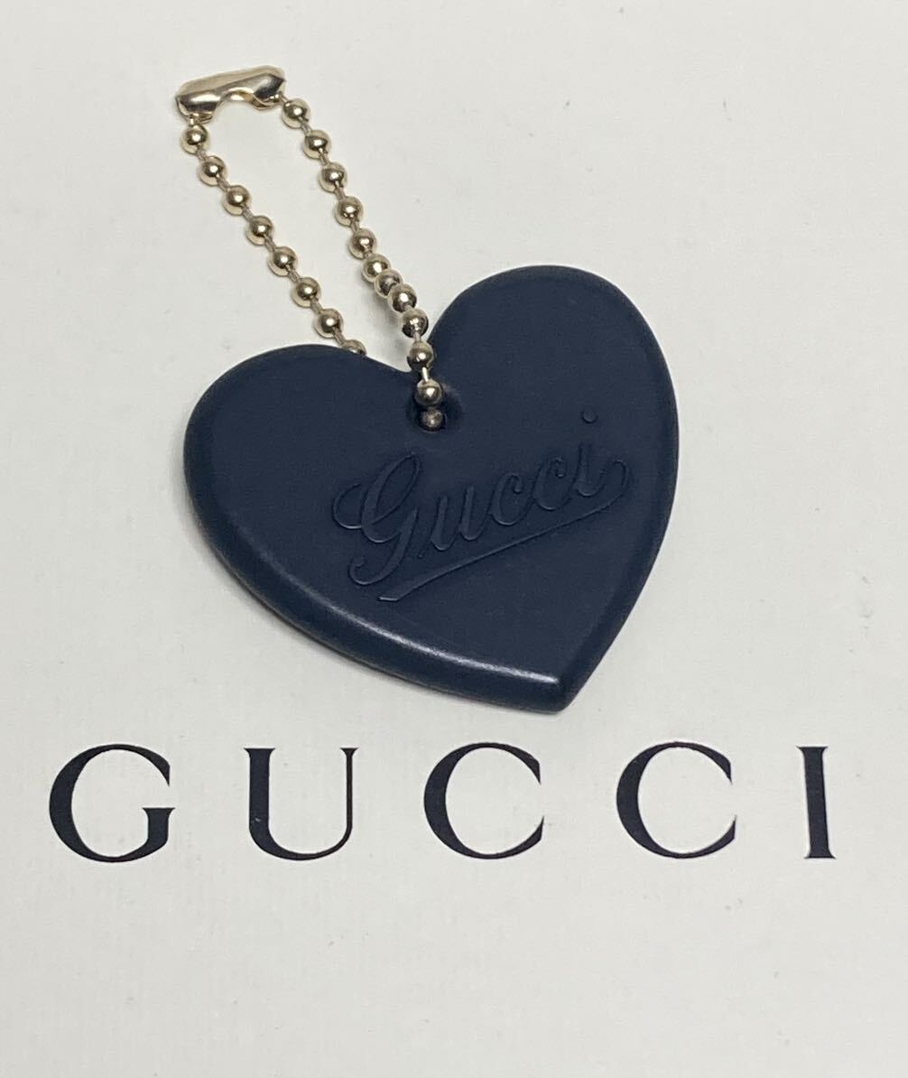  хорошая вещь Gucci GUCCI Logo Heart темно-синий очарование брелок для ключа 