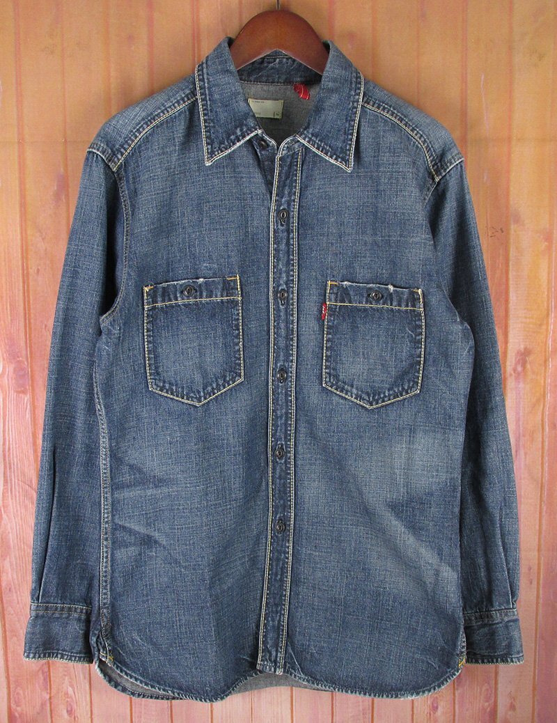 AS8188 Levi's リーバイス REDLOOP デニムシャツ USED加工 M_画像1