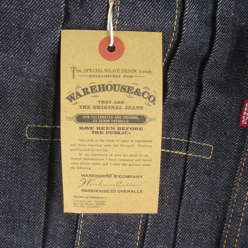 MAJ24292 WAREHOUSE Warehouse 2001XX (2000XX) Copper-Colored Steel Buttons Denim jacket denim jacket 46 unused 