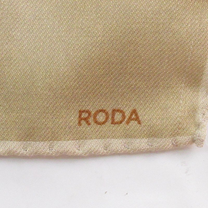 YO16767 RODA ロダ ポケットチーフ ハンカチ スカル ベージュ系 未使用（クリックポスト可）_画像4