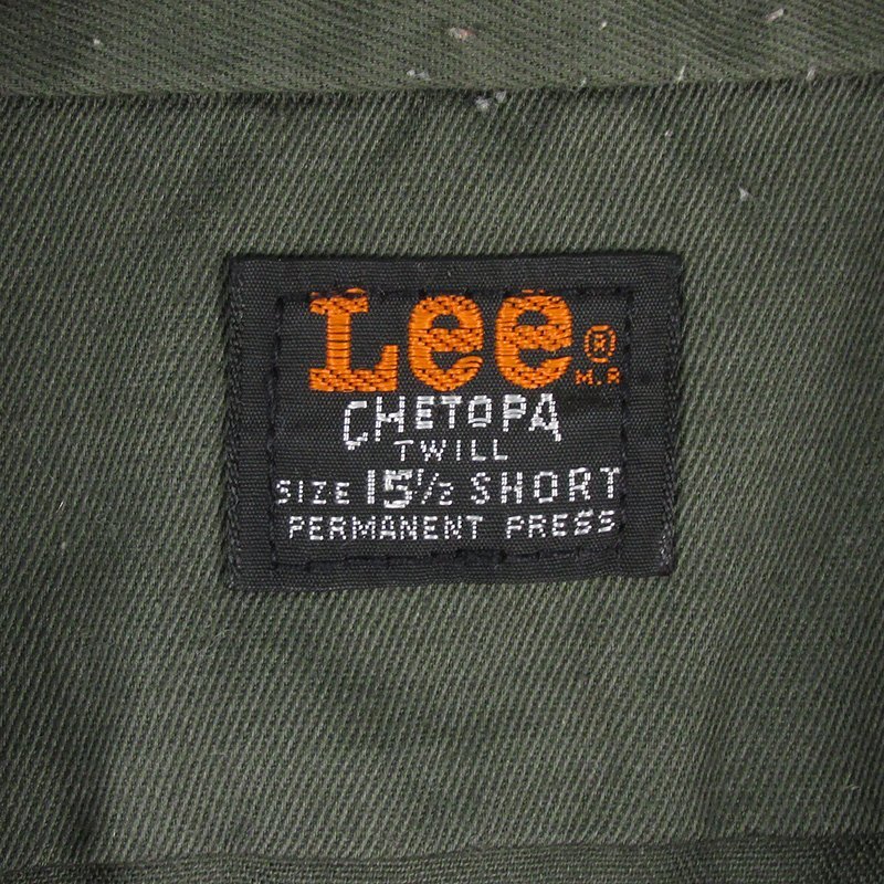 AS8310 70s Lee リー CHETOPA TWILL ワークシャツ オリーブ系 15 1/2 SHORT_画像3