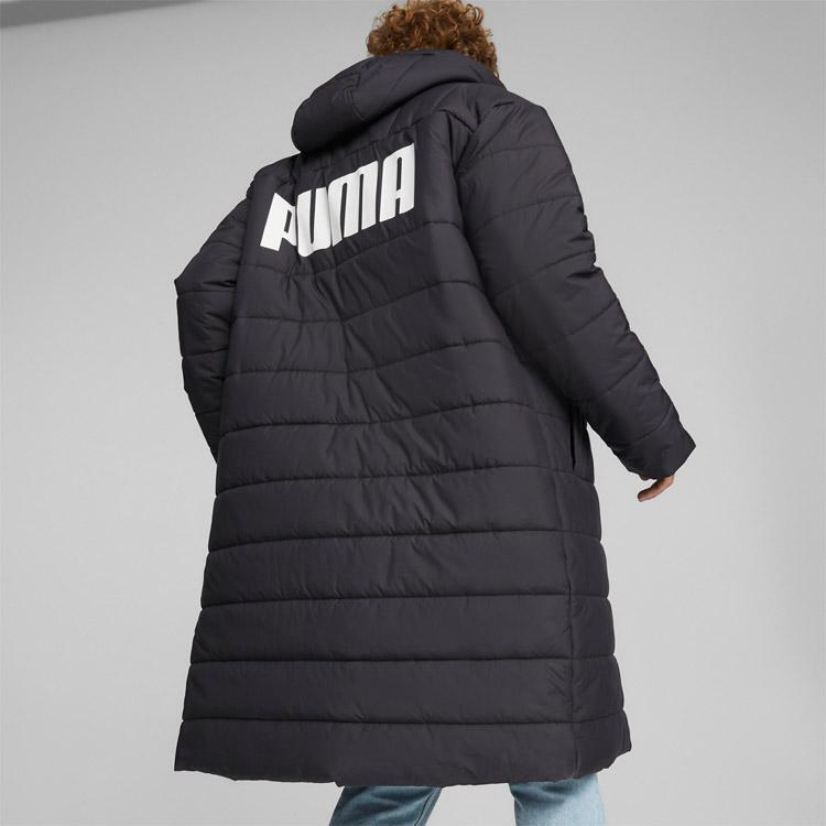 新品 送料無料 XL PUMA プーマ 防寒・防風・防雨ベンチコート ESS＋ パデッドコート フード付中綿ロングコート ブラック 黒 バクプリ 即決_画像6