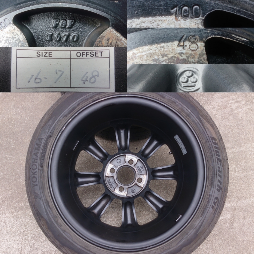 希少!RS watanabe ワタナベ エイトスポーク 16インチ 7J OFF+48 4H PCD100 F8Fタイプ 195/50R16 4本 アクア ヤリス フィット スイフト等の画像8