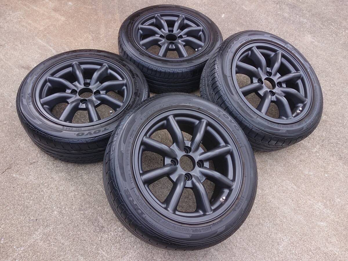 希少!RS watanabe ワタナベ エイトスポーク 15インチ 6.5J OFF+35/+30 4H PCD100 F8Fタイプ 185/55R15 4本 ロードスター フィット シビックの画像9