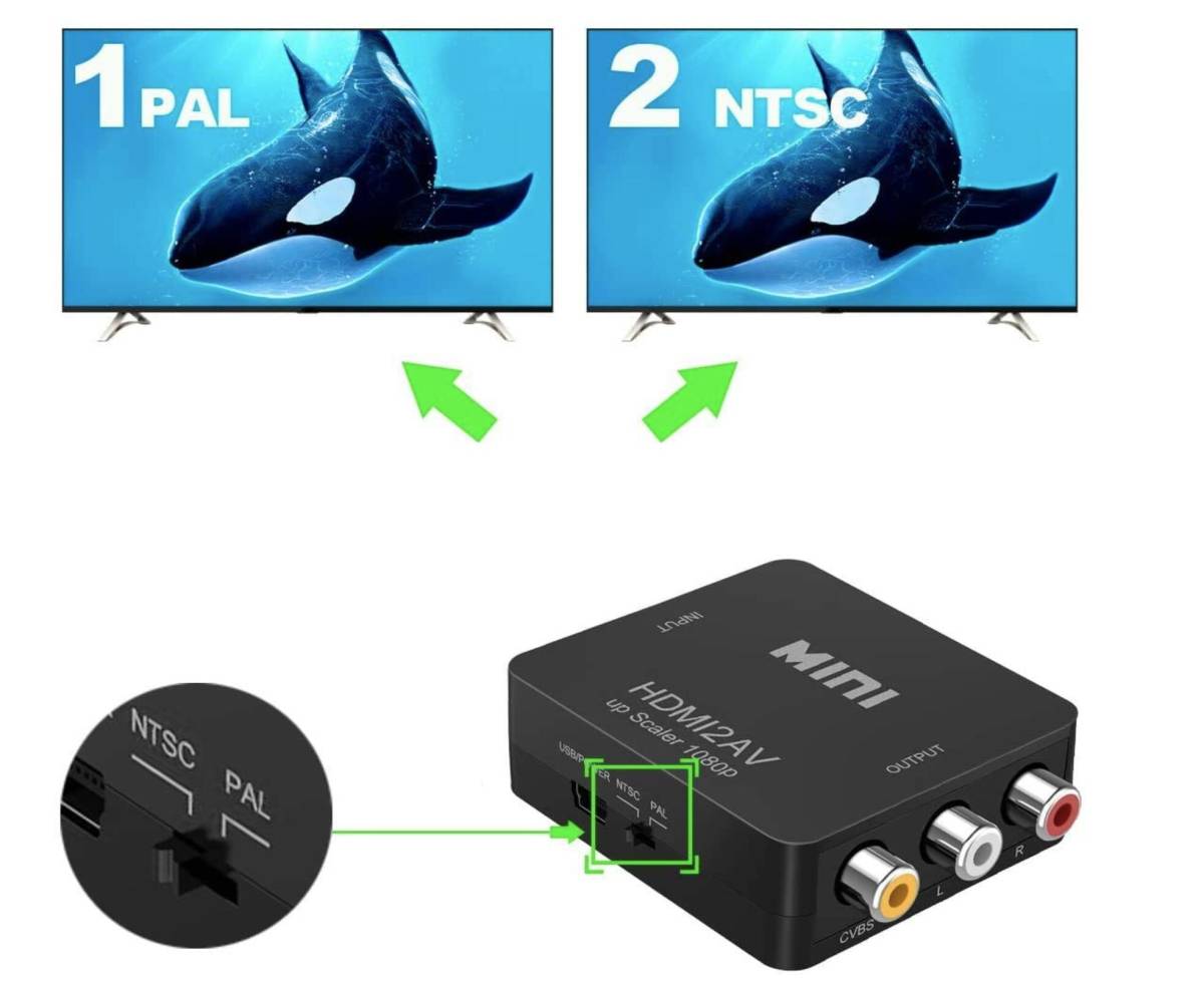 HDMI to RCA 変換コンバーター HDMI アナログ 変換アダプタ_画像8