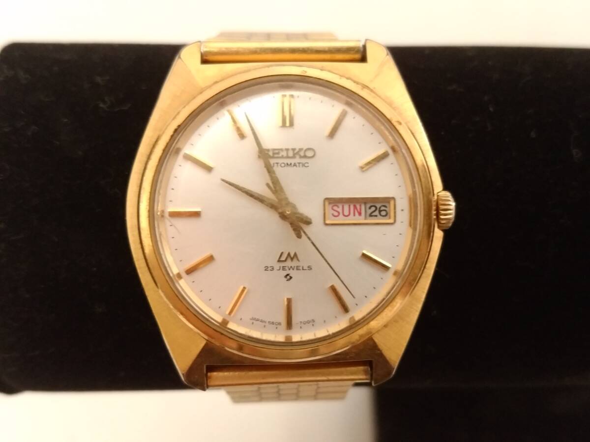 SEIKO セイコー LM ロードマチック 5606-7000 自動巻き 23石 ヴィンテージ 腕時計/作動中/デイデイト/国鉄/56系/GP/02SH030302の画像1