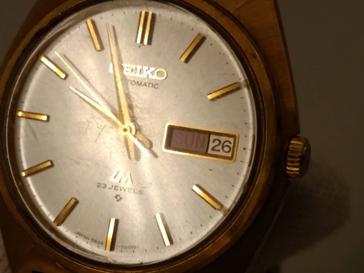 SEIKO セイコー LM ロードマチック 5606-7000 自動巻き 23石 ヴィンテージ 腕時計/作動中/デイデイト/国鉄/56系/GP/02SH030302の画像4