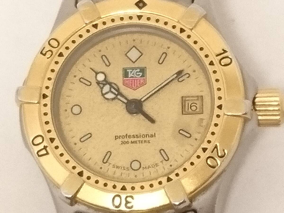 TAG Heuer タグホイヤー プロフェッショナル 2000 964.008F クォーツ 腕時計/余りゴマ付き/デイト/正規ベルト/コンビカラー/02KO032801_画像2