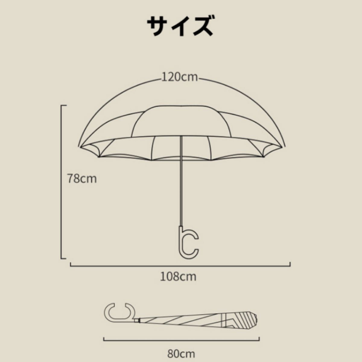 逆さ傘 ワンタッチ 長傘 晴雨両用 UVカット 2重構造 晴雨両用 グレー
