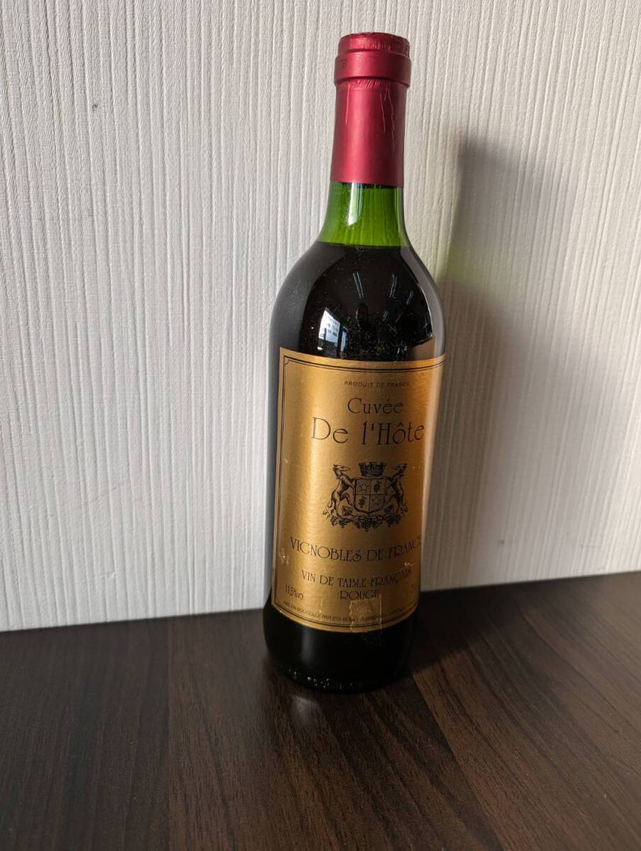 [未開封/未使用] CUVEE DE L'HOTE ROUGE キュベ 赤ワイン 750ml 11.5% 同梱可 303_画像2