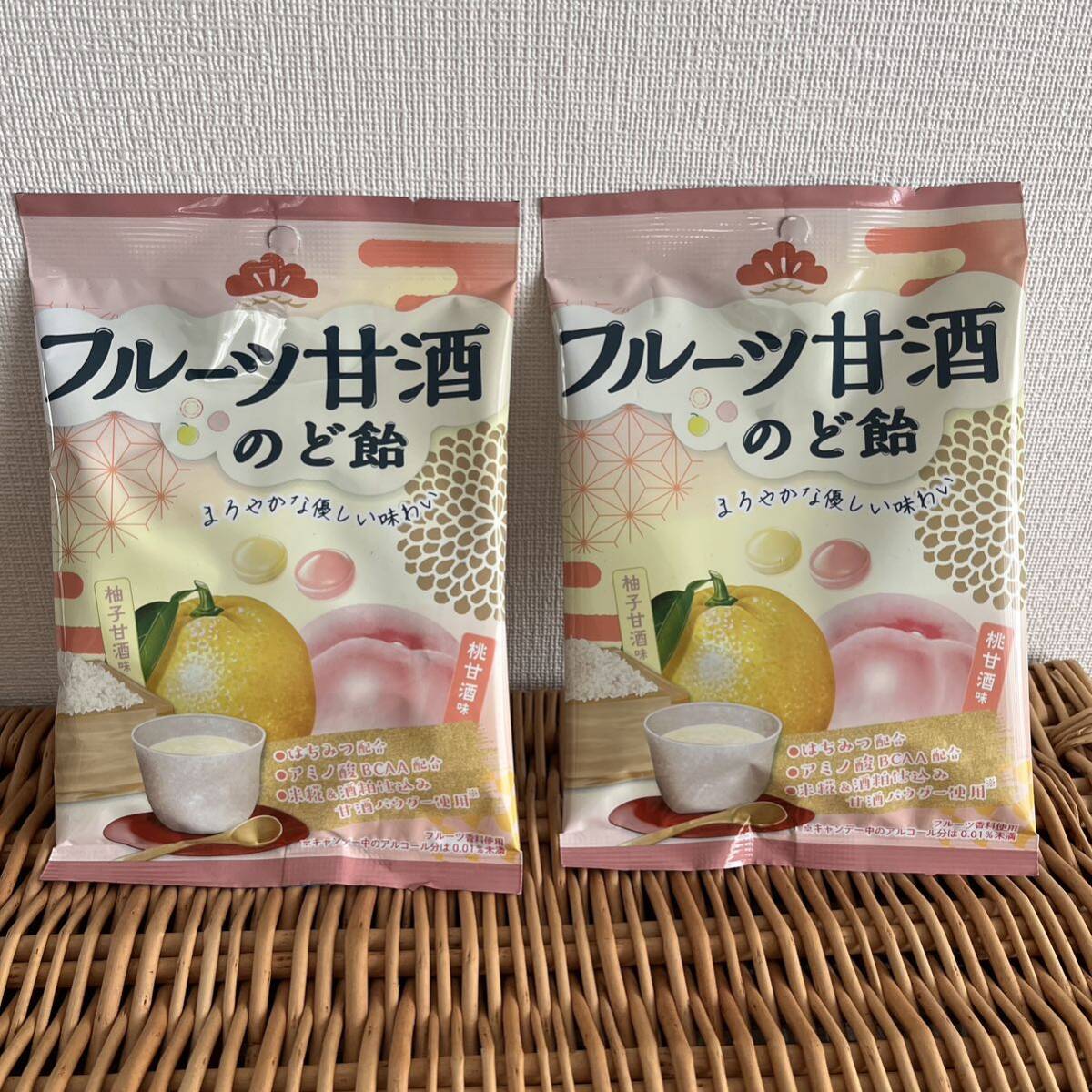 Фрукты Амазорский горло конфеты 2 сумки из 2 мешков Momotake Yuzu Amakake Honey Rice Koji koji саке саке конфет