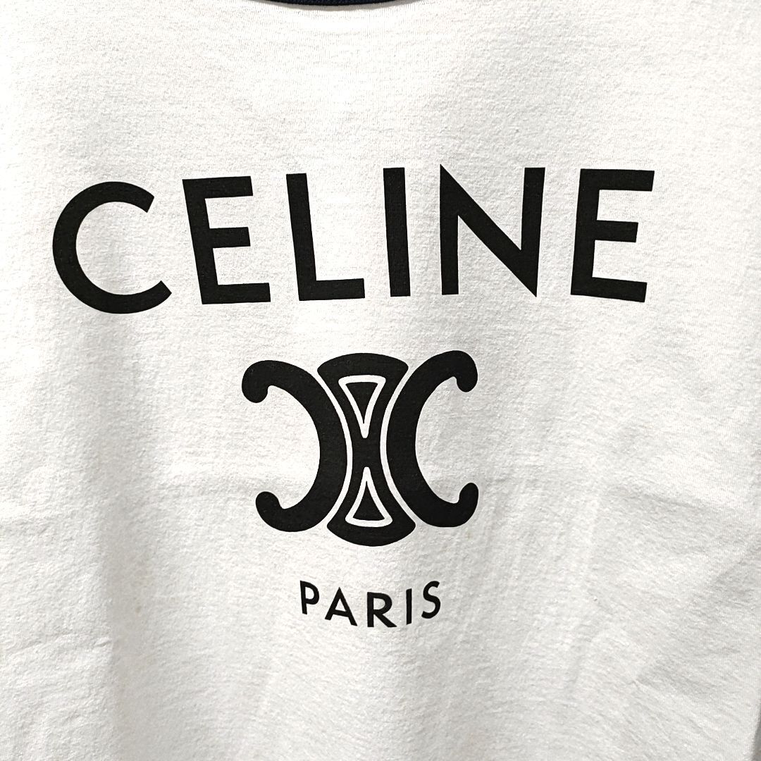 【中古美品　2024/3 クリーニング済み】CELINE　セリーヌ　トリオンフ ロゴ 　Tシャツ　カットソー コットン 671Q 2X872 01NB　Lサイズ_画像4