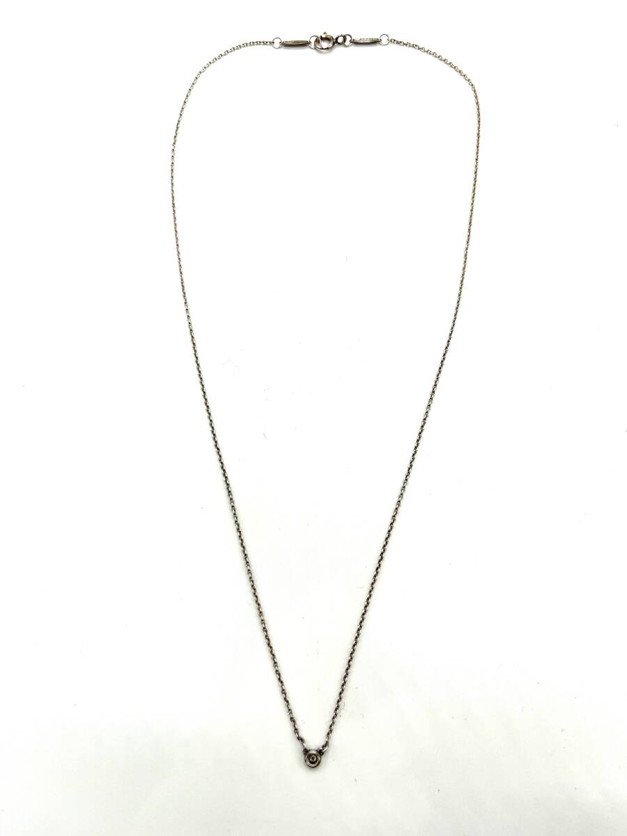 Tiffany & Co.　ティファニー バイザヤード ダイヤモンド ネックレス SV925 シルバー　チャーム直径：約3.8ｍｍ　全長：約41.5ｃｍ_画像3