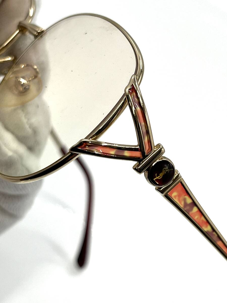 Yves Saint Laurent　イブサンローラン 老眼鏡　眼鏡　メガネ　度有り　ロゴ　メタルフレーム　GP　56□15　130　30-4627