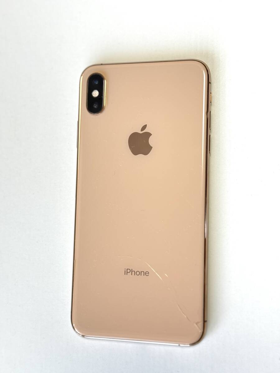 【1円スタート 訳ありジャンク品】iPhoneXs Max 256GB ゴールド SIMフリー 画面・背面割れ_背面