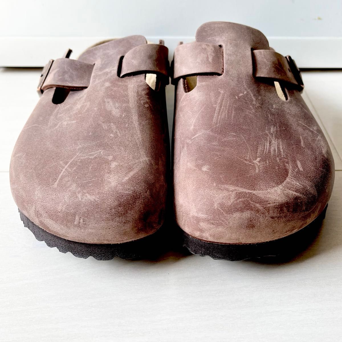 BIRKENSTOCK ブラウン レザーボストン 極美品 s 美品 ビルケンシュトック ボストン レザー ブラウン 24 5