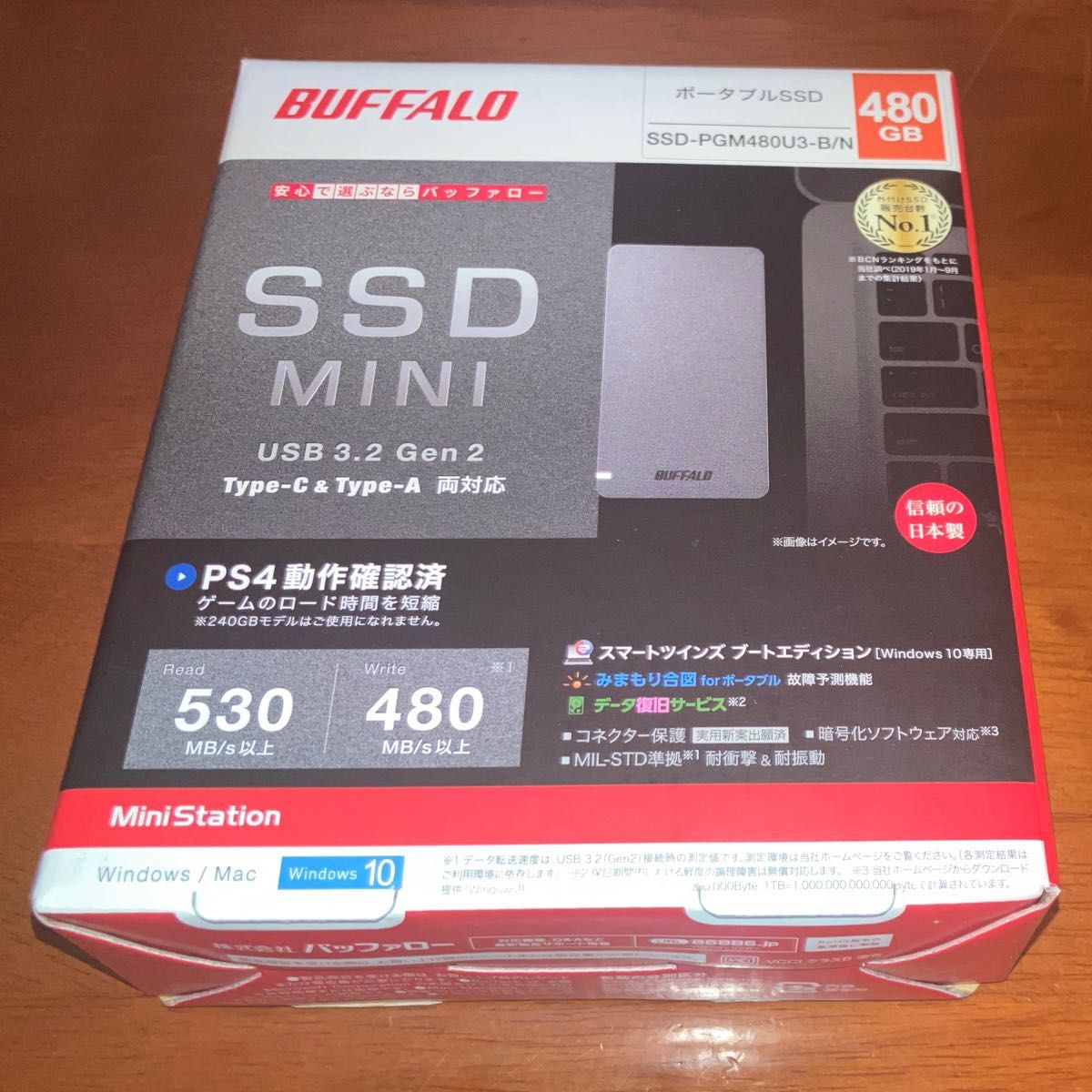 外付けSSD 480gb ssd-pgm480u3  バッファロー　USB3.2 gen2