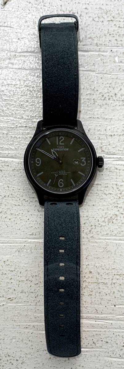 【中古/ゆうパケット3cm】TIMEX EXPEDITION タイメックス エクスペディション INDIGLO クォーツ 腕時計 ミリタリー 不動 ジャンクの画像1