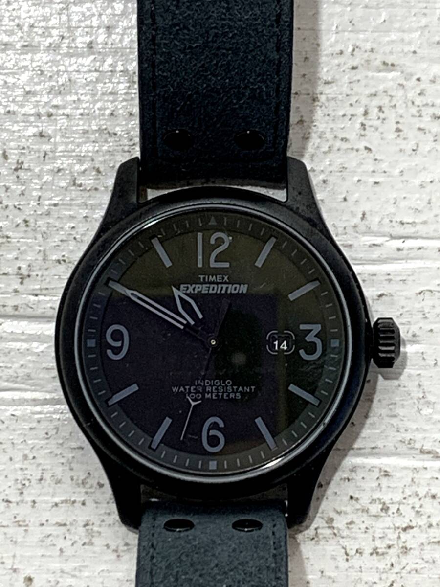 【中古/ゆうパケット3cm】TIMEX EXPEDITION タイメックス エクスペディション INDIGLO クォーツ 腕時計 ミリタリー 不動 ジャンクの画像5