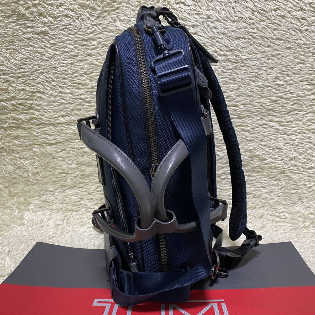 1円 日本限定 極美品 TUMI トゥミ メンズ ビジネスバッグ リュック ジャーヴィス 3way ブリーフケース バリスティックナイロン ネイビー 黒の画像4