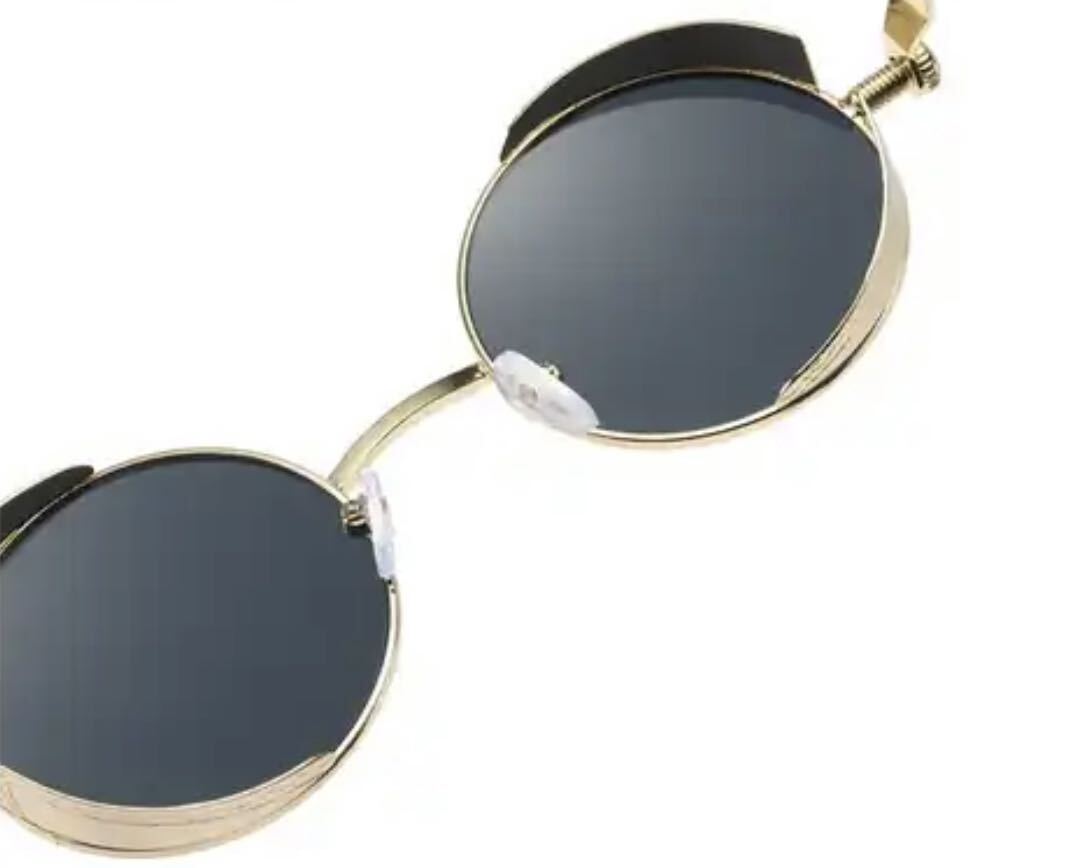メタルパンクサングラス メガネ 眼鏡 ユニセックス ファッション サングラス メタル パンク スチームパンク 丸眼鏡 丸メガネ 黄 銀 2844_画像10