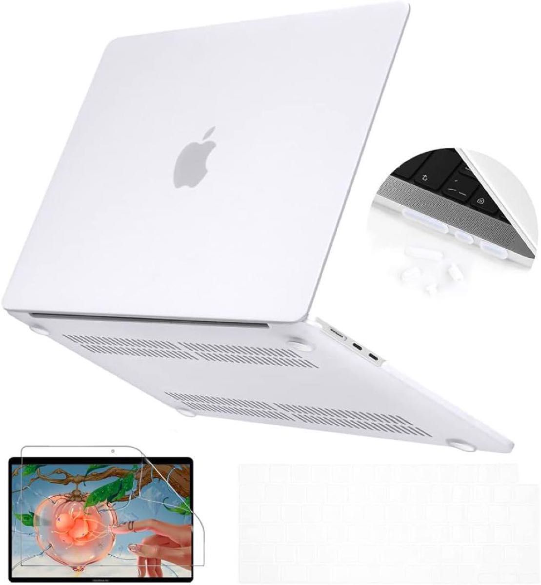 Teryeefi MacBook Air対応 スリム 軽量 排気口 保護カバー キーボードカバー 液晶保護フィルムダストプラグ