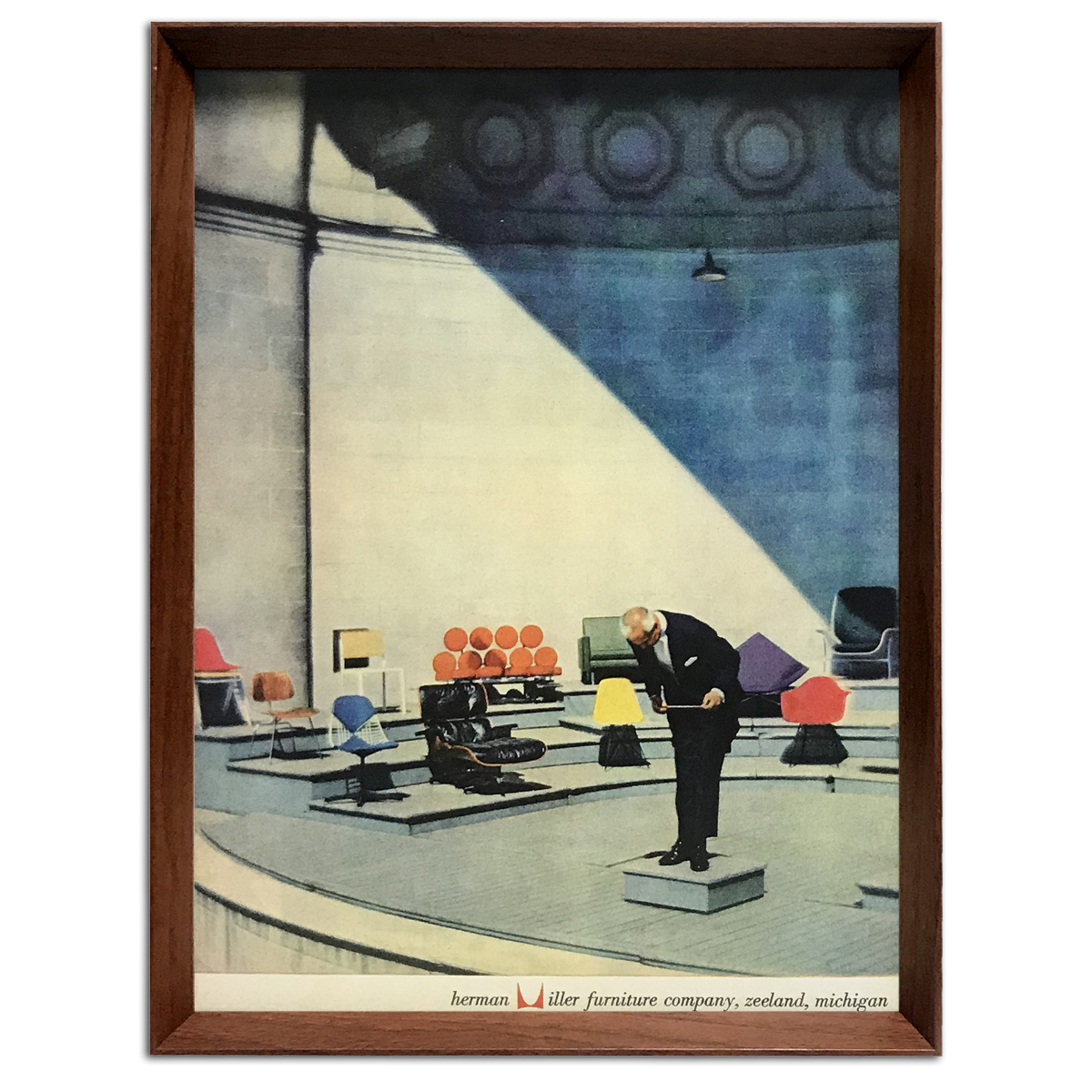 ハーマンミラー ミッドセンチュリー チェア 広告 ポスター 1950年代 アメリカ ヴィンテージ 【額付】_画像3
