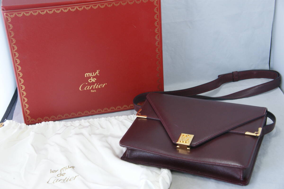 must de Cartier ショルダーバッグ マスト デ カルティエ ボルドー フラップショルダーバッグ_画像1