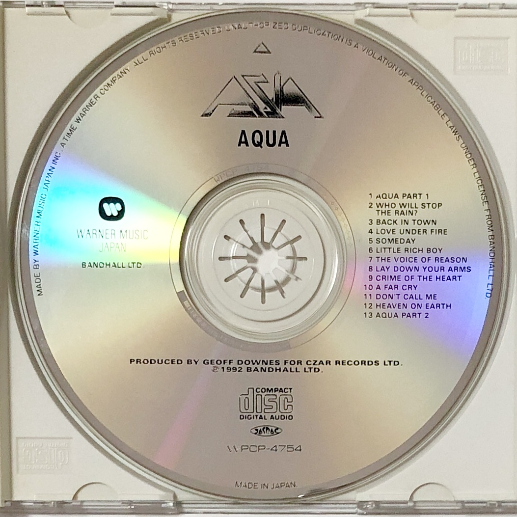 国内盤 CD エイジア ASIA アクア AQUA 帯付き 痛みあり プログレ ジョン・ペイン ジェフリー・ダウンズ カール・パーマー_画像5