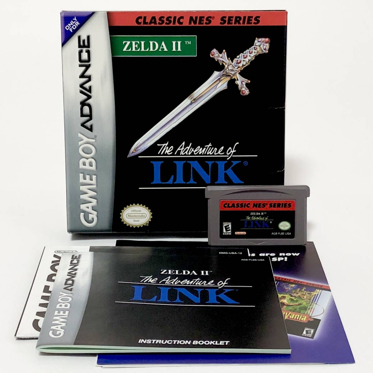 ゲームボーイアドバンス 北米版 ファミコンミニ リンクの冒険 箱説付き 任天堂 Nintendo GameBoy Advance Classic NES Zelda Ⅱ CIB