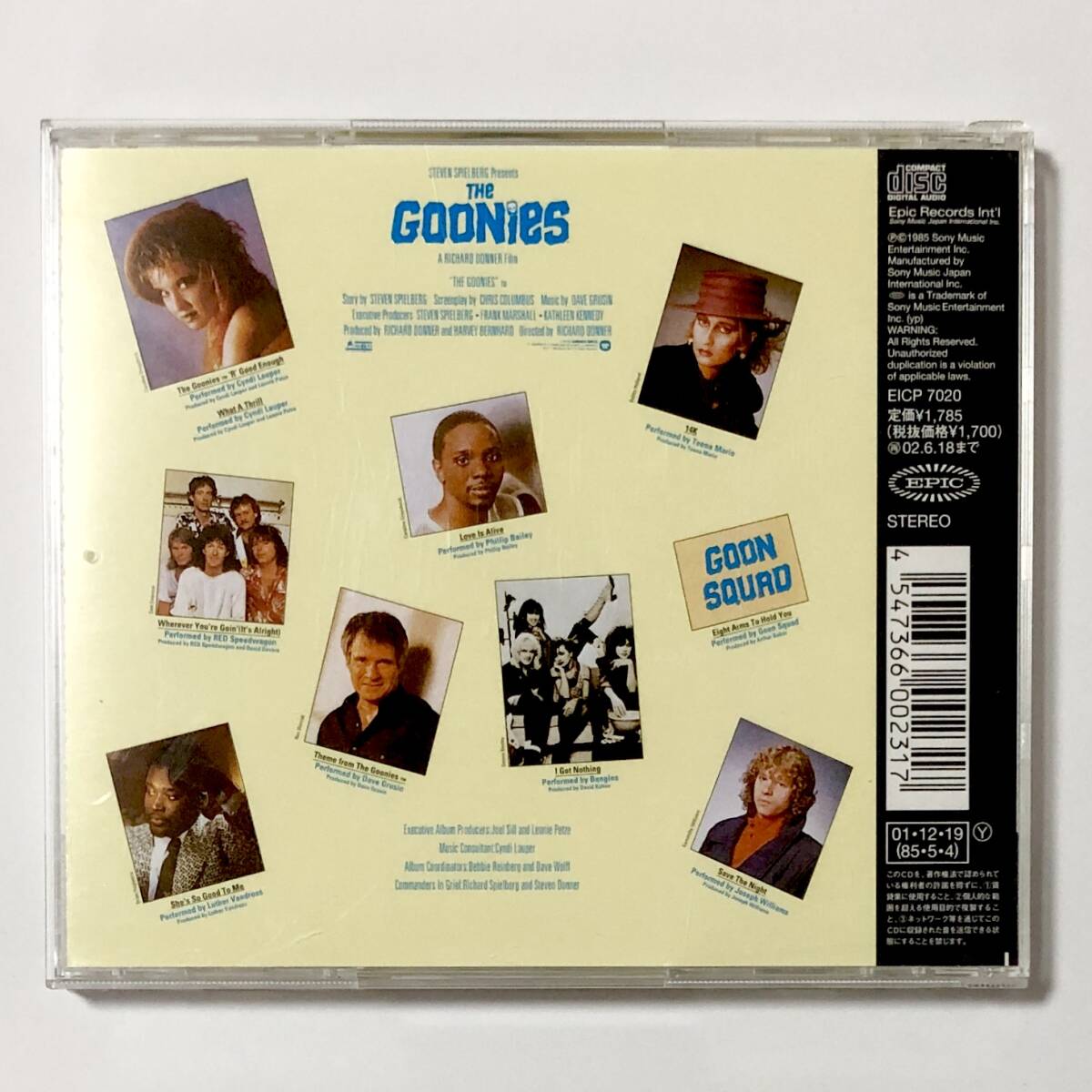 サントラ CD グーニーズ オリジナル・サウンド・トラック The Goonies Original Picture Soundtrack 帯付き 痛みあり シンディ・ローパー_画像2