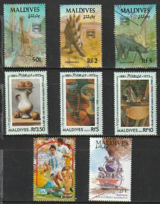 モルディブ島２１ 1992年～1994年（未使用 記念 局員 花 絵画ピカソ他  ５セット）２７種の画像2