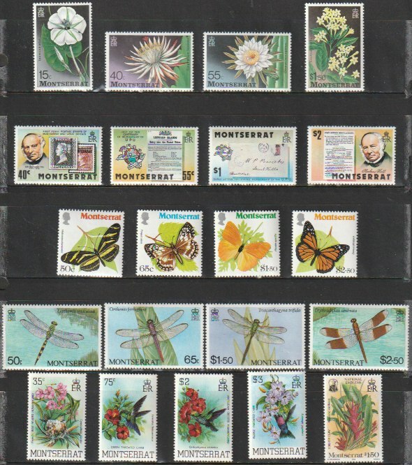モンセラット７ 1970年～1977年（通常 花 鳥 蝶々 トンボ 他 ６セット）２１種の画像1