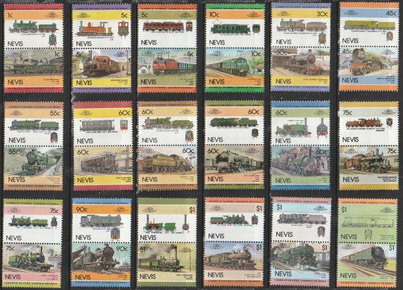 ネィビス島１７ 1983年（未使用 記念 鉄道機関車 ）５４種の画像1