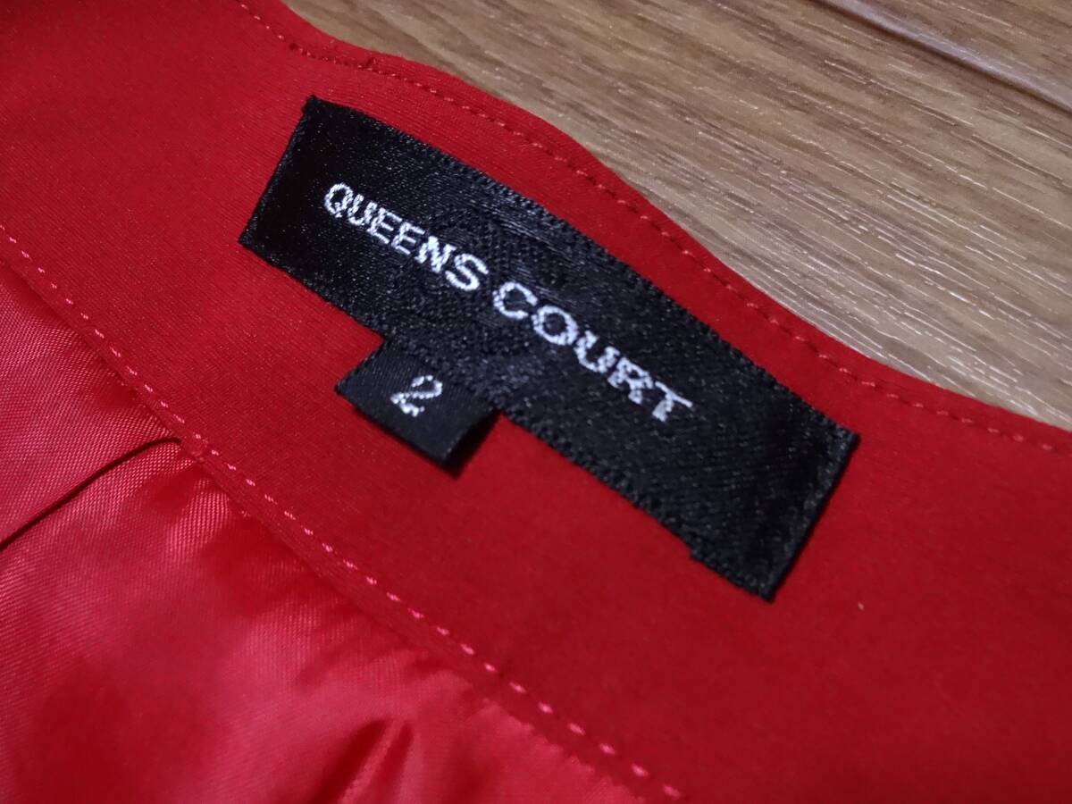 【QUEENS COURT】赤プリーツスカート2M★クイーンズコート★新品♪_画像3