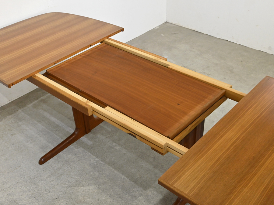 デンマーク Dyrlund チーク材 エクステンションテーブル 60年代ヴィンテージ/ウェグナー フィンユール アルネヴォッダー ハンスオルセンの画像4
